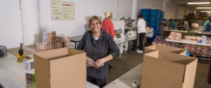 Baker Employee Packing Boxes